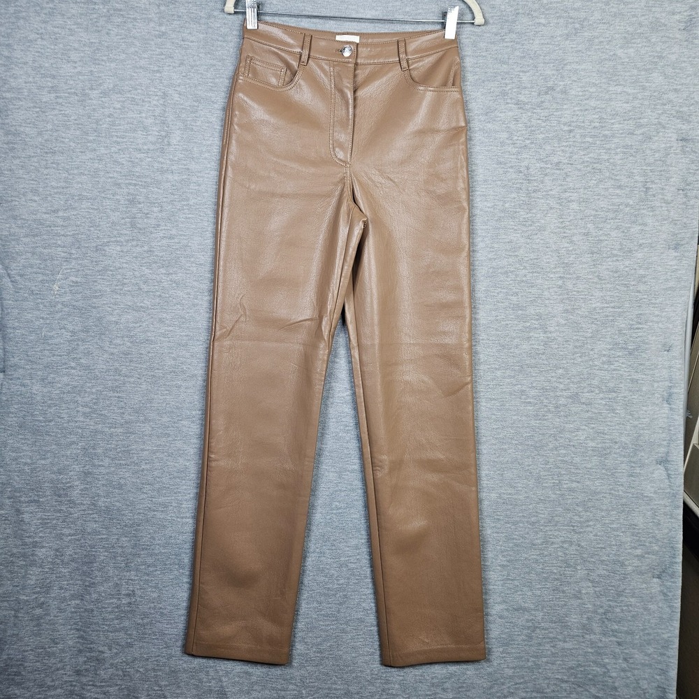 Aritzia Wilfred Melina Straight Leg Camel Zip Fly Pockets Pant Women's Size 4